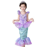 EVER FAIRY Children Baby Girl Clothes Little Mermaid Fancy Kids Girls Mermaid Dresses Princess Ariel Cosplay Halloween Costume