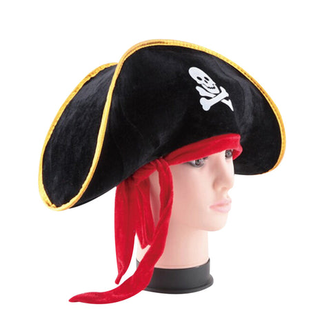 Pirate Captain Hat Skull & Crossbone Design Cap Costume for Fancy Dress Party Halloween Polyester