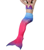 2017 Kids Girls Mermaid Tail Suit Little Mermaid Tails Children Swimmable Fancy Dress NO Monofin