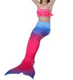 2017 Kids Girls Mermaid Tail Suit Little Mermaid Tails Children Swimmable Fancy Dress NO Monofin