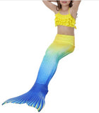 2017 Kids Girls Mermaid Tail Suit Little Mermaid Tails Children Swimmable Fancy Dress NO Monofin