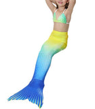 2017 Kids Girls Mermaid Tail Suit Little Mermaid Tails Children Swimmable Fancy Dress NO Monofin