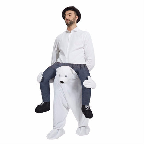Adult Unisex Mascot Costumes Ride on Me Costume Funny Fancy Dress outfit Pants With False Human Leg