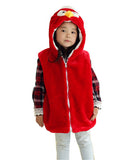 Kids Girls Animal Vest Children Wolf Cute Cartoon Sleeveless Hoodie Winter Hooded Girls