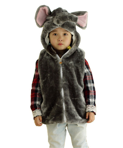 Kids Girls Animal Vest Children Wolf Cute Cartoon Sleeveless Hoodie Winter Hooded Girls