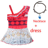 2018 Vaiana Moana Princess Cosplay Costume For Children Dress Costume With Necklace Halloween