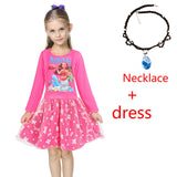 2018 Vaiana Moana Princess Cosplay Costume For Children Dress Costume With Necklace Halloween