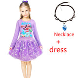 2018 Vaiana Moana Princess Cosplay Costume For Children Dress Costume With Necklace Halloween