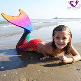 13 Color Girls Swimmable Mermaid Tail W Monofin Christmas gift For Kids Children Mermaid Tail