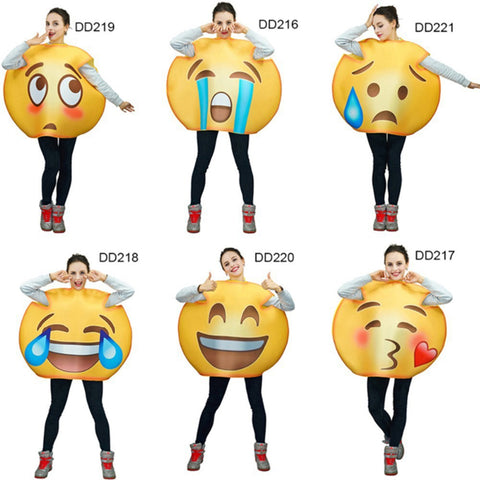 2018 Unisex Funny Emoji Costumes Face Series Jumpsuit  Cartoon Cosplay Emoji Costume