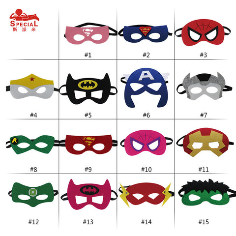 100 PIECES  superhero masks for birthday party  Christmas cosplay costume face mask Batman Spider-man