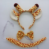 2018 Animal Little Giraffe Ear Headband Bow Tie Tail 3pcs set Cosplay Performance Accessories