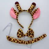 2018 Animal Little Giraffe Ear Headband Bow Tie Tail 3pcs set Cosplay Performance Accessories